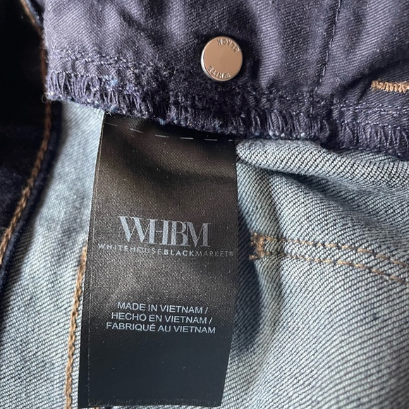 White House Black Market Dark Indigo High-Rise Skinny Flare Jeans - Picture 10 of 11